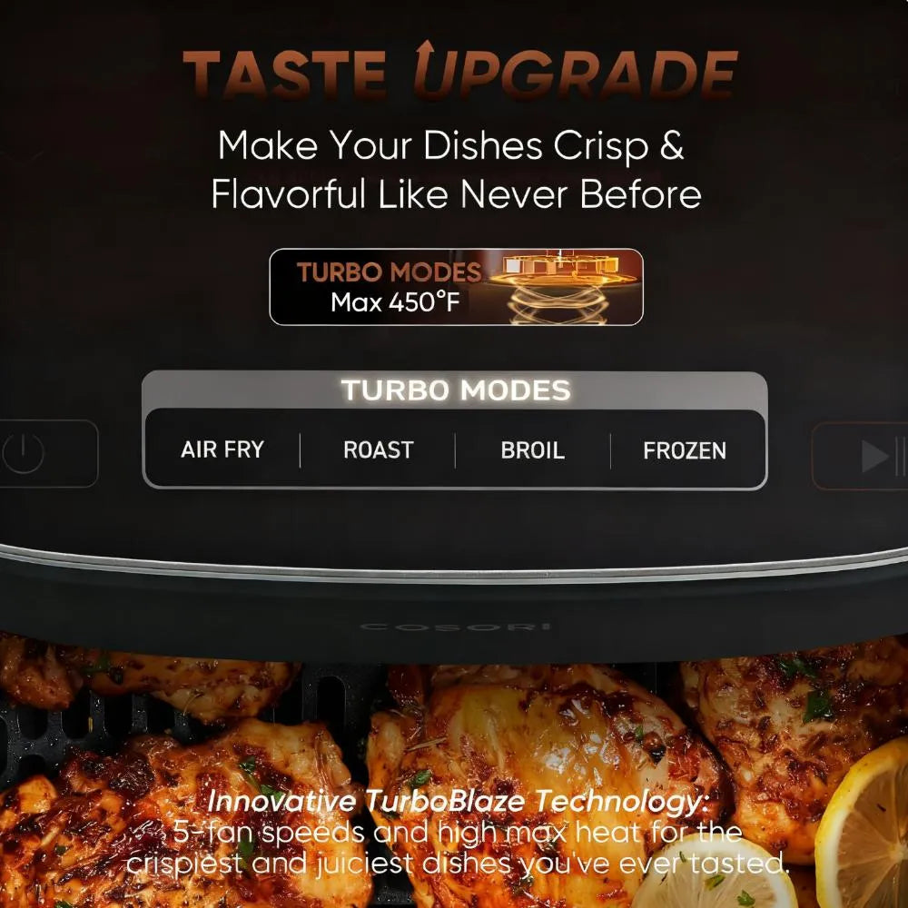 Smart Cyclone Air Fryer: 6-Quart Capacity, Healthier Low-Oil Cooking