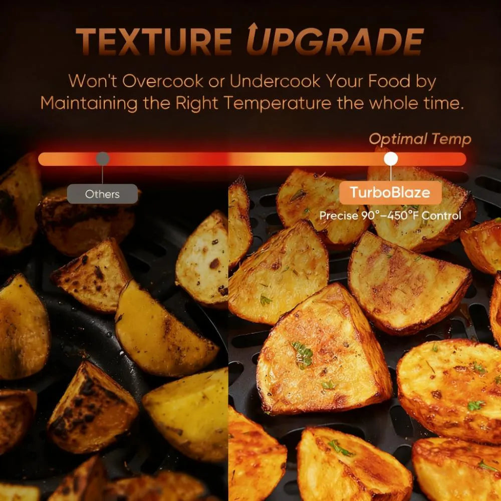 Smart Cyclone Air Fryer: 6-Quart Capacity, Healthier Low-Oil Cooking