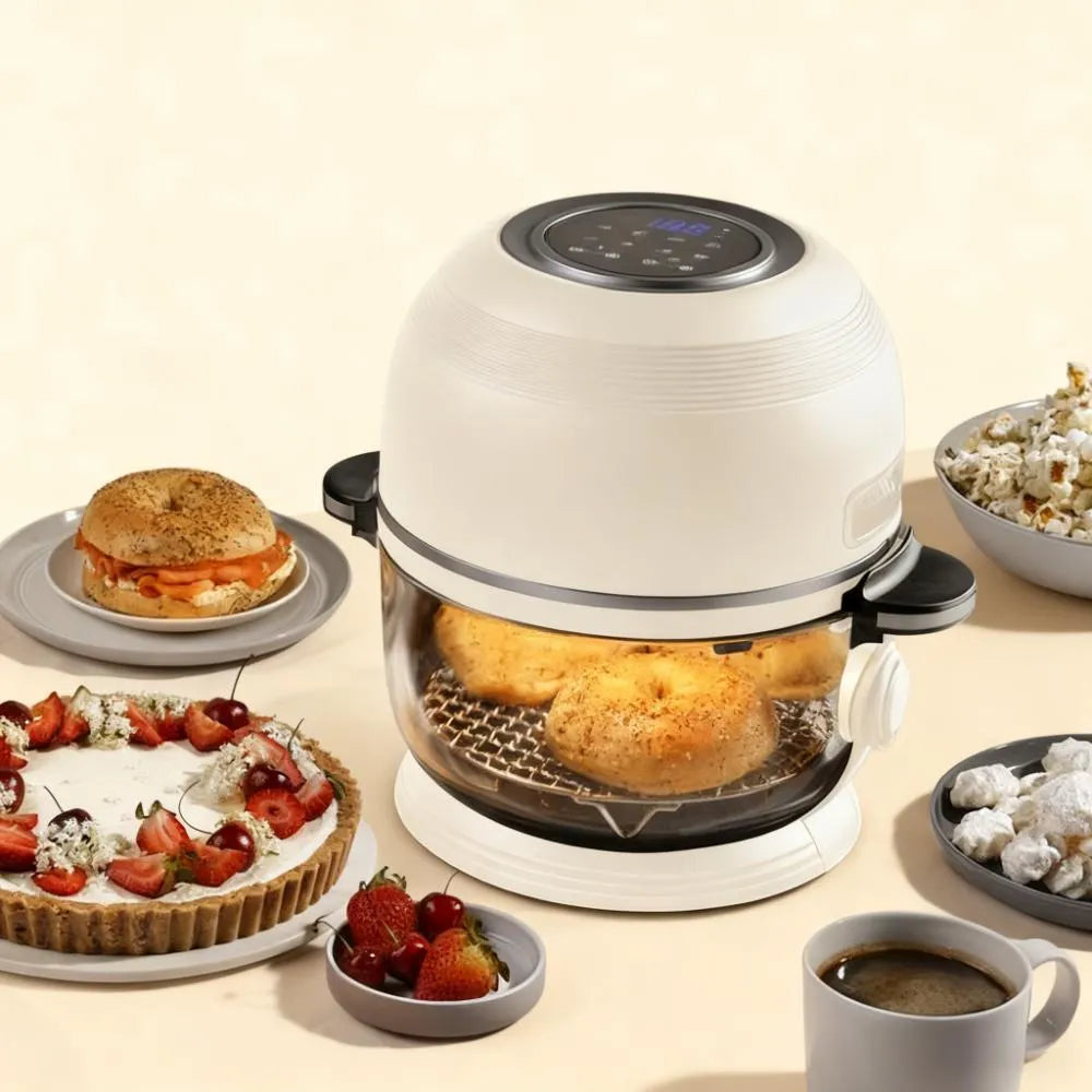 No More Scrubbing! Non-Toxic, Self-Clean Air Fryer in Sleek White
