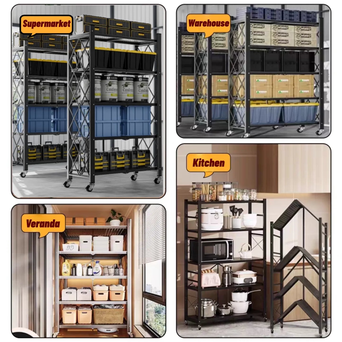 BUY 2 GET 2 FREE! 5-Shelf Heavy Duty Rack - Includes FREE Storage Boxes!