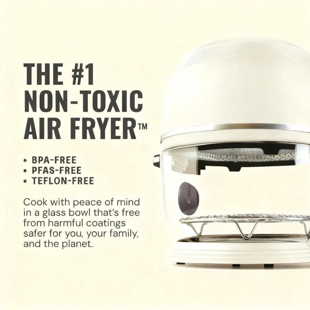 No More Scrubbing! Non-Toxic, Self-Clean Air Fryer in Sleek White