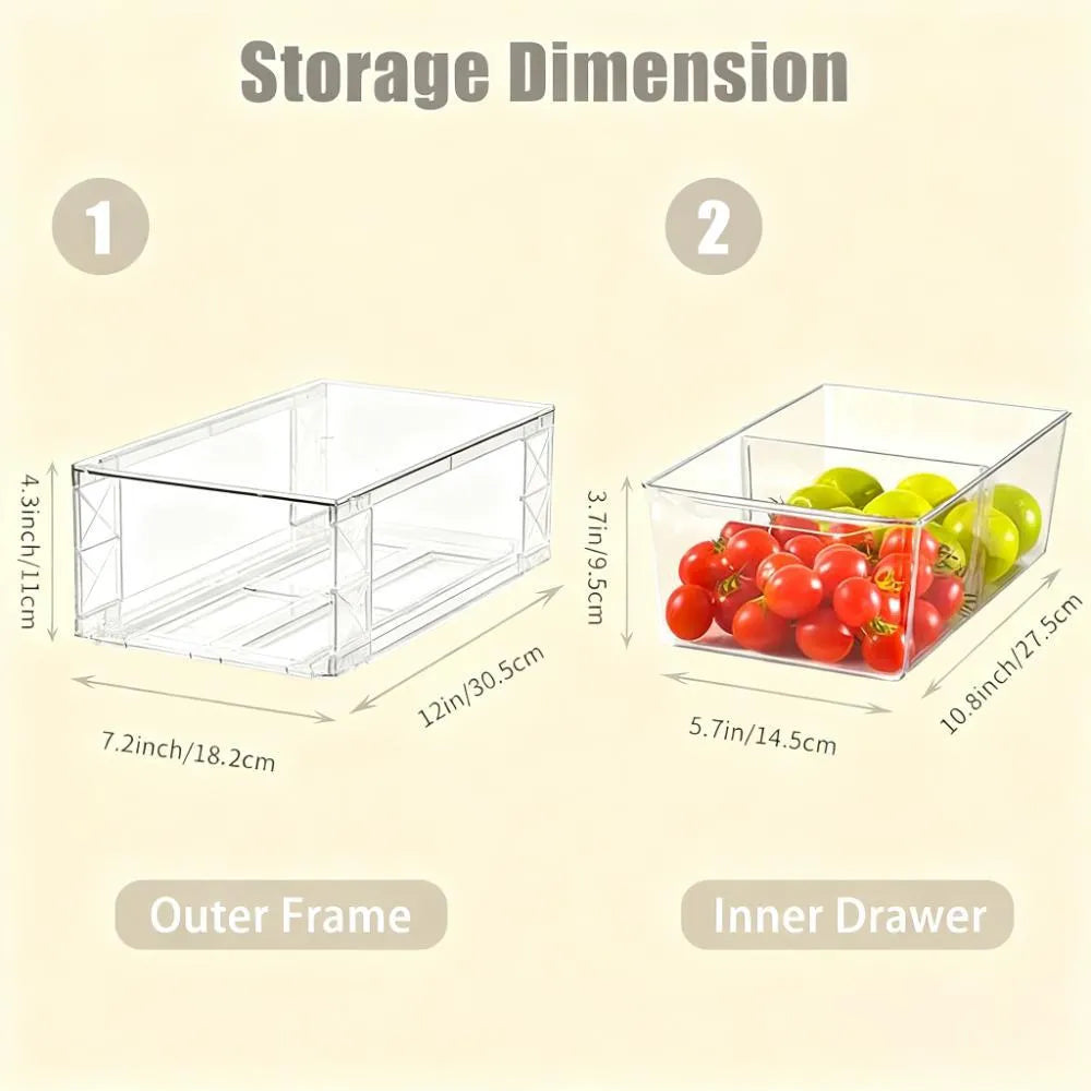 6-Pack Clear Storage Bins - Stackable with Handles, All-in-One Organizer for Pantry, Fridge & Closet