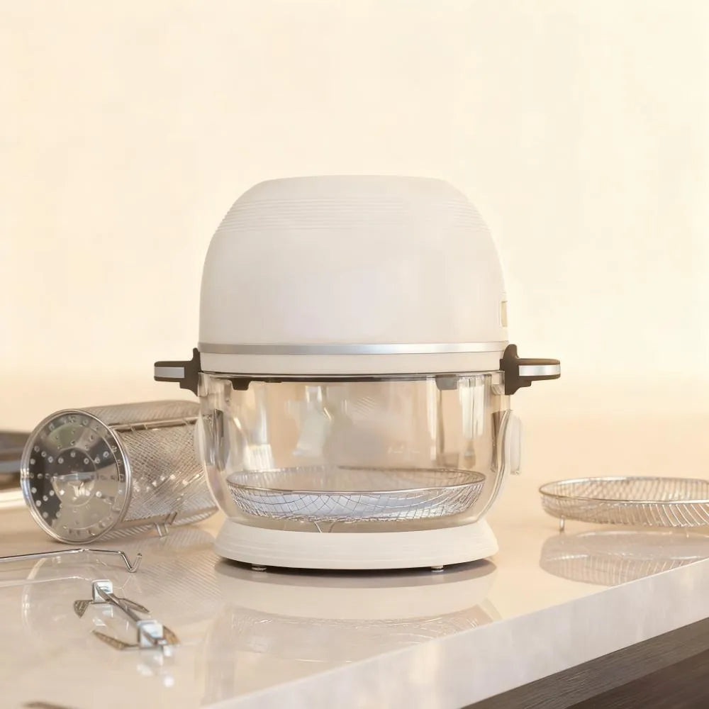 No More Scrubbing! Non-Toxic, Self-Clean Air Fryer in Sleek White