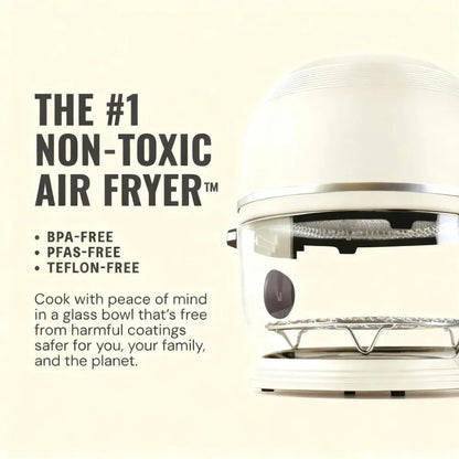 No More Scrubbing! Non-Toxic, Self-Clean Air Fryer in Sleek White